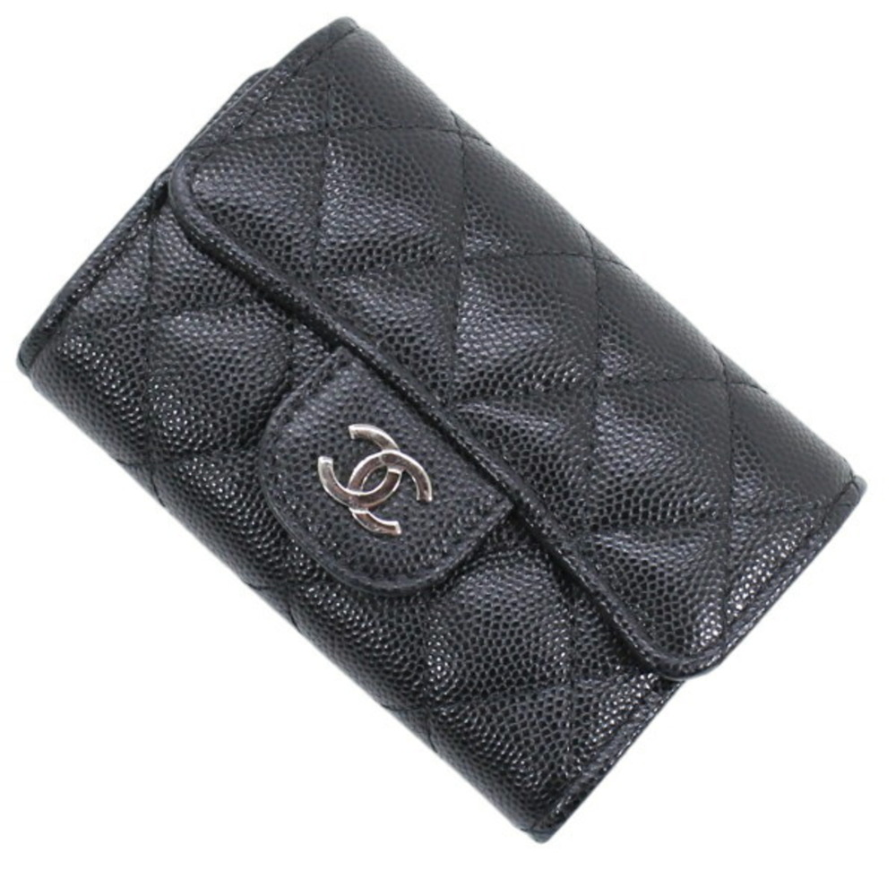 Chanel 4-Key Case, Caviar Leather, Black, Matelassé, CHANEL, Men's & Women's,...